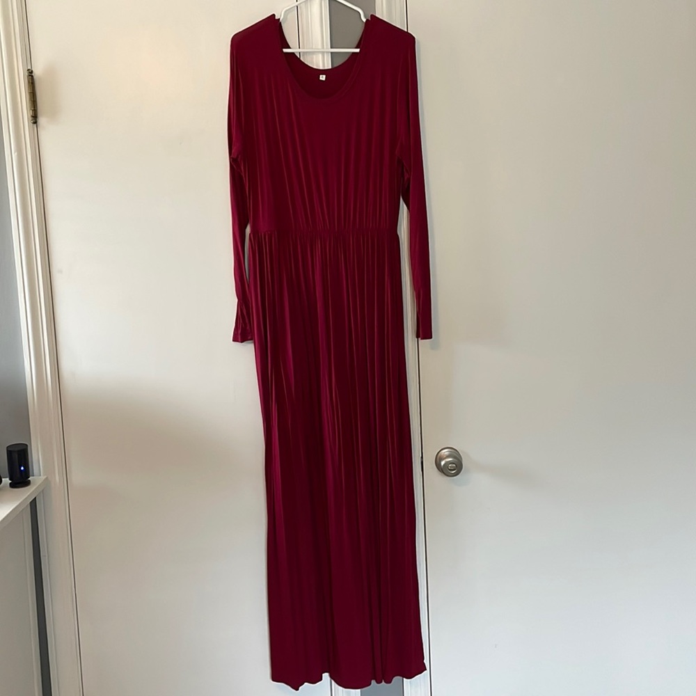 Maroon maxi dress